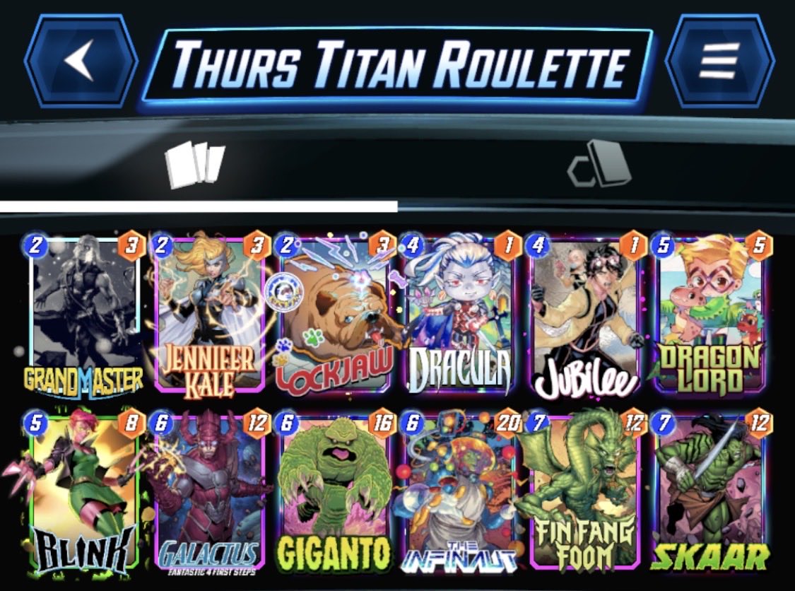 MPerMinute's tweet image. Hit Infinite! (#32)🔥

Having a blast with Foom.

Strongest: @SafetyBlade_HS Dragon Strength Tape. Easy to get 8+ energy with Hope and Merlin. Lots of counters+power.

Funnest: Thursday Titan Roulette (highroll). 5 big hits and 6 different ways to cheat them out.

@SnapDecks