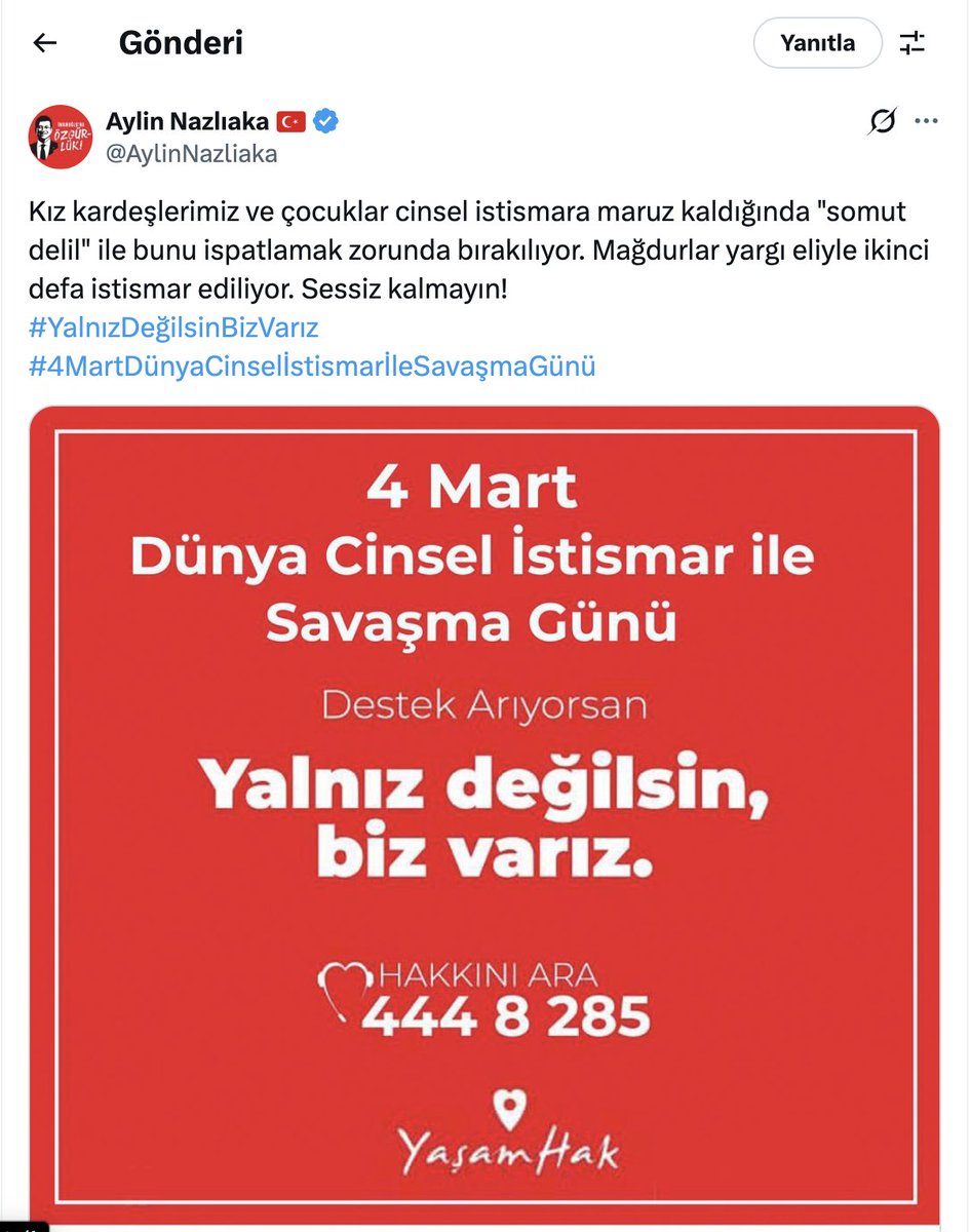 Abese_irca's tweet image. Aylin Hanım bu numarayı arayıp bir çocuk istismarı davasında taciz şüphelileri kendi partisinden olduğu için onları koruyan bir siyasetçiyi şikayet ettim, telefonu yüzüme kapattılar. Lütfen konuyla ilgilenir misiniz?  

Sizi yıllardır takip ediyorum çocuğa karşı işlenen suçlar…