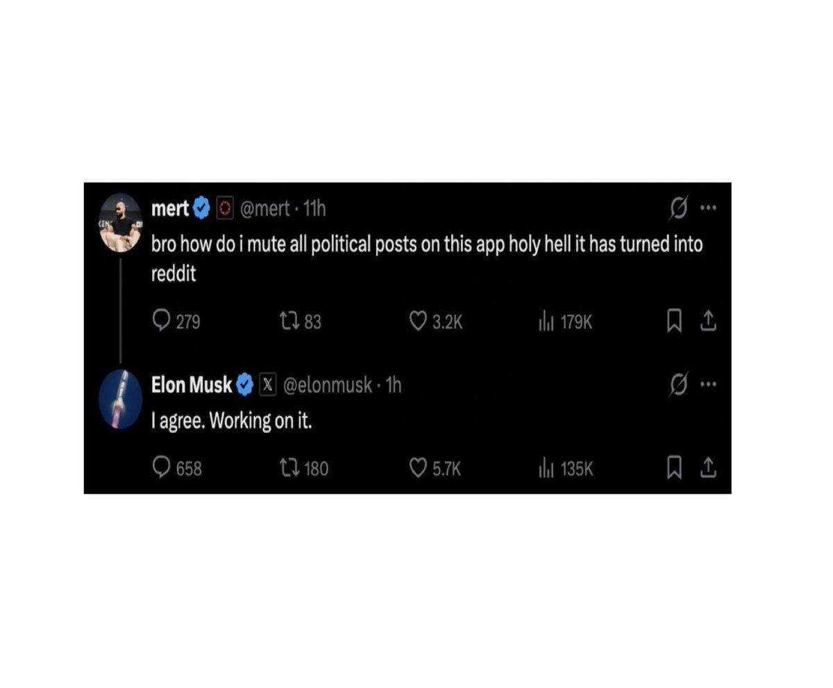 Pirat_Nation's tweet image. Elon Musk to add "mute" option for political posts on X