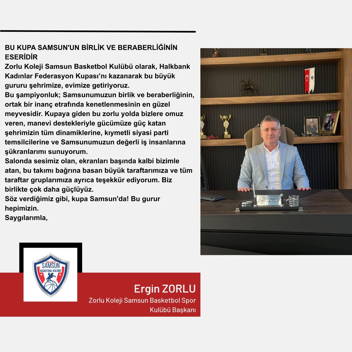 Başkanımızdan Şampiyonluk Açıklaması 
🇵🇪💪🏆
<a href="/erginzrlu/">Ergin ZORLU</a> 
#Samsunspor