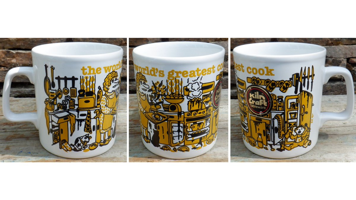 A vintage 'the world's greatest cook' ceramic mug. By Kilncraft, Staffordshire Potteries. 9 cm in height. 👩‍🍳

🛒 ebay.co.uk/itm/3064659340…

#Vintage #VintageFinds #Kilncraft