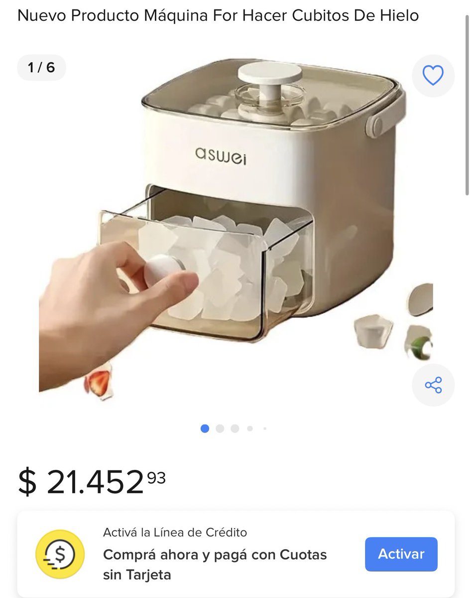 🧊 Nuevo Producto Máquina For Hacer Cubitos De Hielo 

$22.000
Link 🔗 
mercadolibre.com/sec/2897MU5