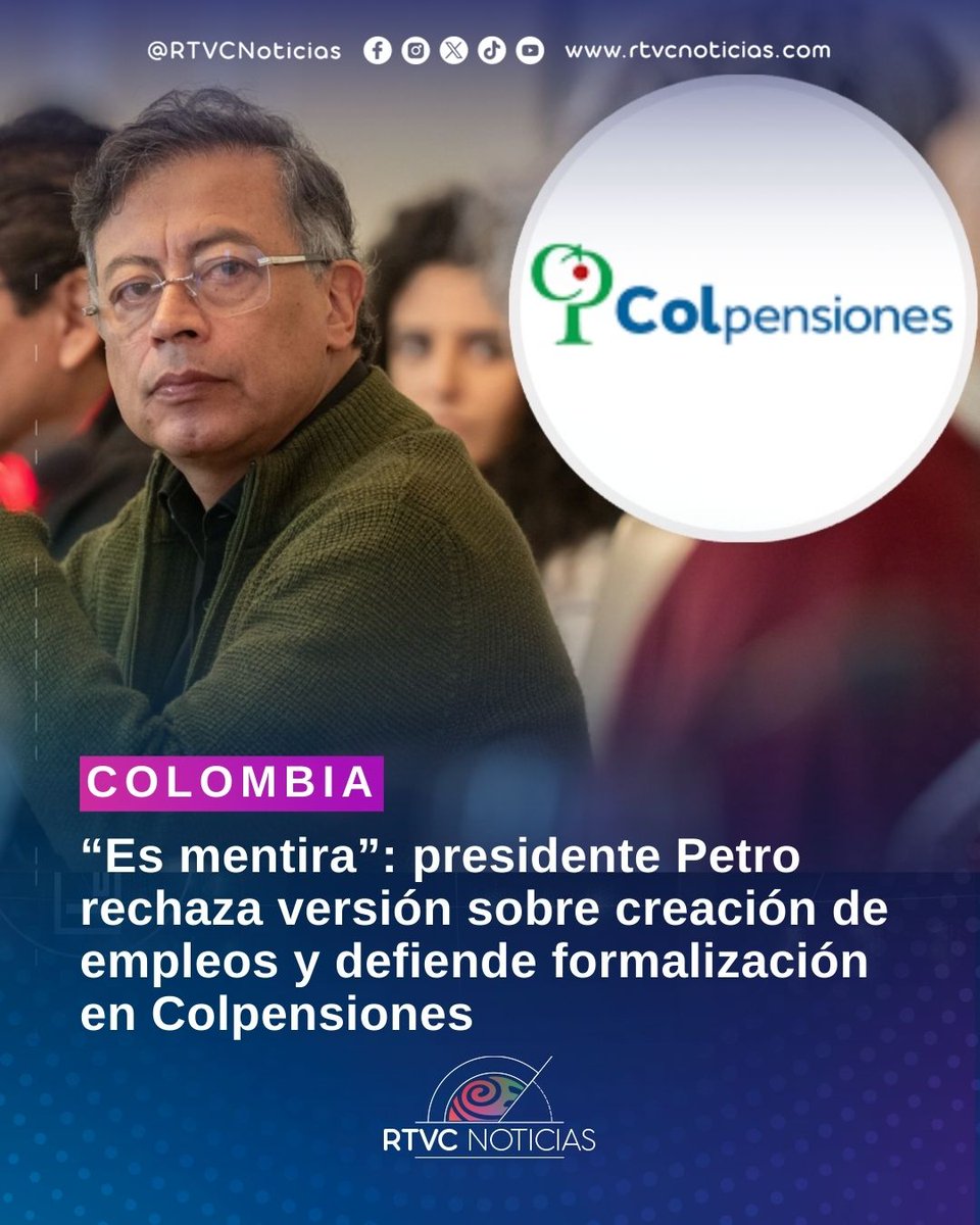 #Política | El presidente Gustavo Petro rechazó versiones sobre la supuesta creación de nuevos empleos y afirmó que se trata de un proceso de formalización en Colpensiones. A través de sus redes sociales, explicó que más de 800 contratistas pasaron a integrar la planta laboral de