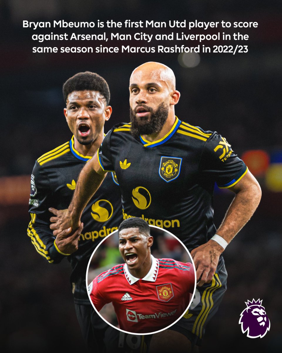 premierleague's tweet image. Made it 1-0 at Anfield.
Made it 1-0 in the Manchester derby.
Made it 1-1 at the Emirates.

Bryan Mbeumo is a big game player.