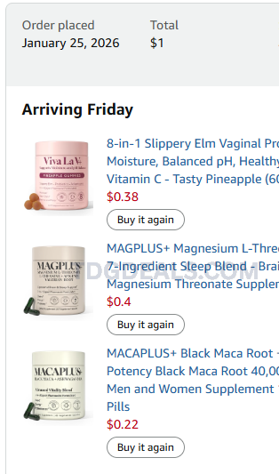 $1 Vitamin Stuff

8-in-1 Slippery Elm Vaginal Probiotic Gummies for Women - Intimate Moisture, Balanced pH, Healthy Odor, Yeast Balance &amp; Flora Support + Vitamin C - Tasty Pineapple (60 Count)

link.tdgdeals.com/h6N68