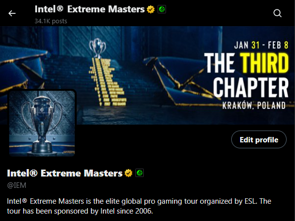 Intel® Extreme Masters tweet media