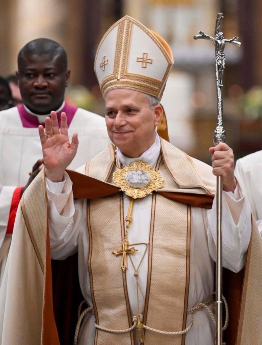 Pope Leo today during vespers