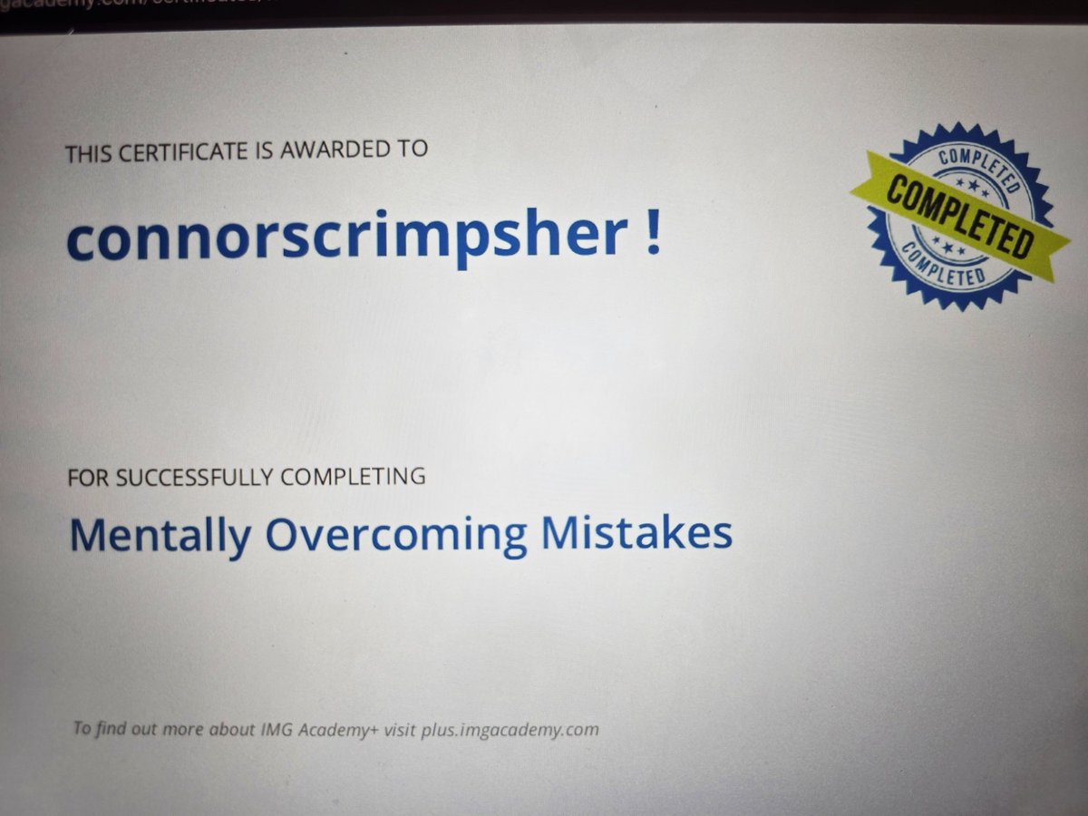 DefCon_Connor's tweet image. Completed Jenkins Elite QB courses, Now taking @IMGAcademy Courses. When Im not in the gym or on the field Im striving to learn and improve my skills Mentally and Physically. 
@RecruitNationUS @dreamallamerica @jenkins_elite @IMGAcademy