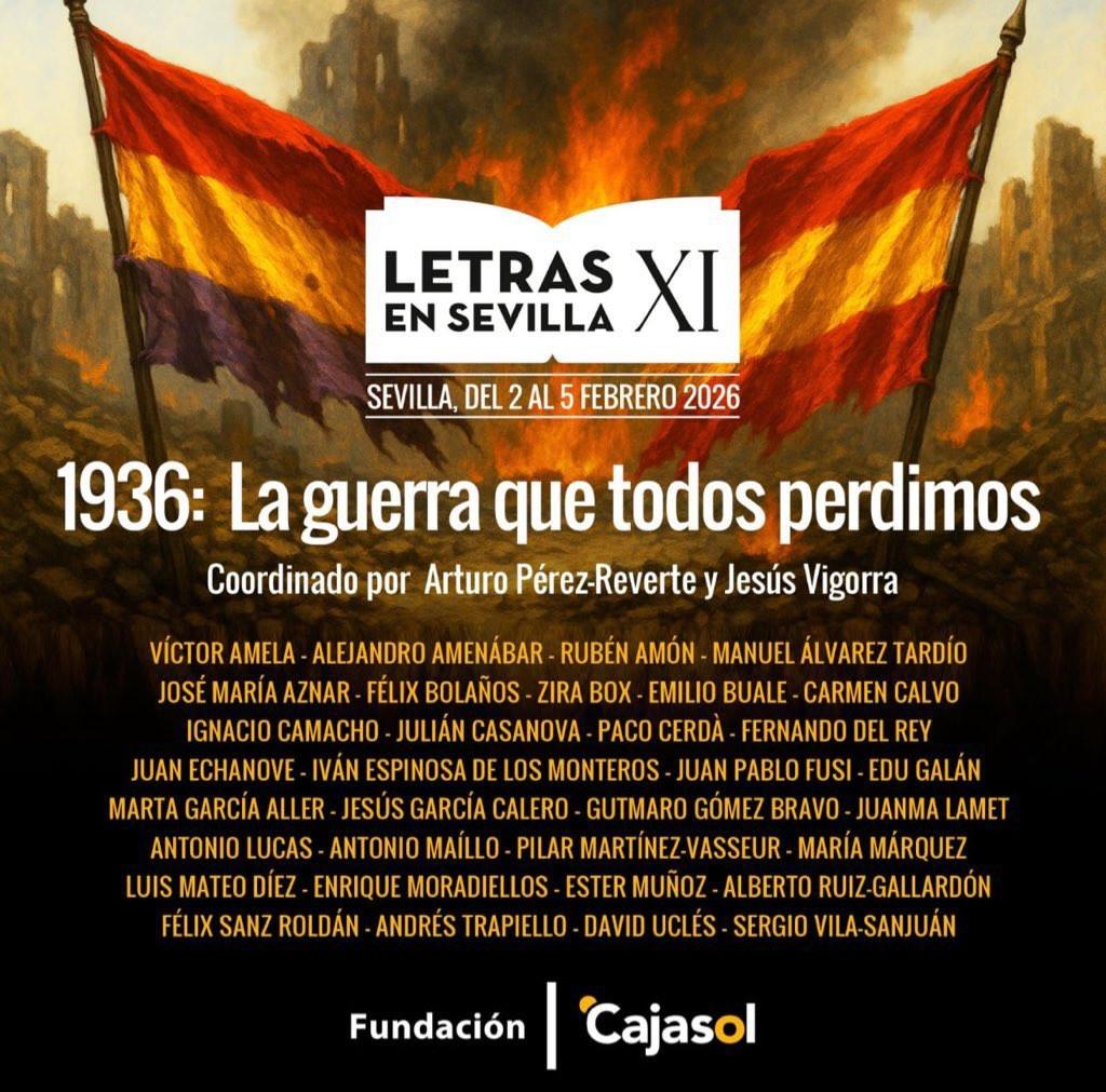 Emilio_Silva_'s tweet photo. Te llama un revisionista como Arturo Pérez Reverte para invitarte a unas jornadas que se titulan: "1936: la guerra que todos perdimos".¿Y necesitas ver el programa completo para saber de qué va? https://t.co/L8B1kXUGDZ