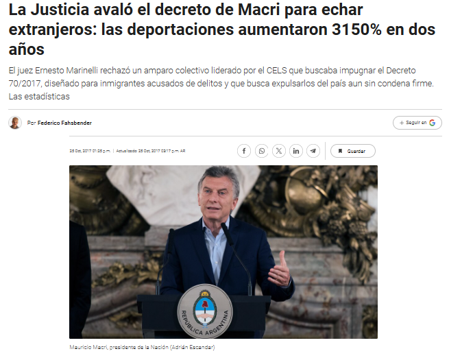 🚨REGLA DE ORO:
"LO QUE SEA QUE QUIERA HACER MILEI, YA LO HIZO MACRI ANTES, PERO BIEN". 💛

El tibio siempre fue Milei. 
El que tiene huevos como Macri no necesita todo el tiempo decir "SOY EL LEÓN".

Ahora presumen de "deportaciones solo porque mandaron a la PFA a sacarse fotos