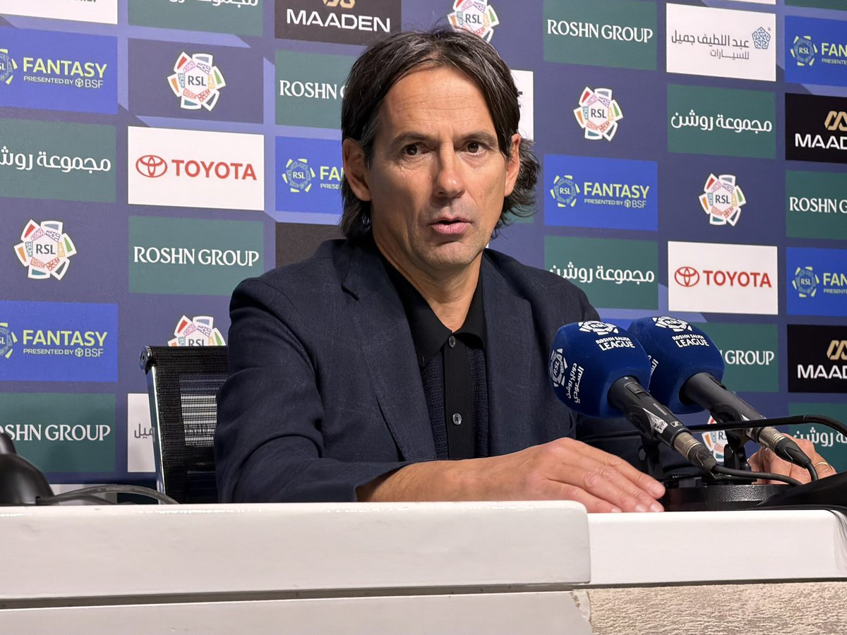 nawaf__oga's tweet photo. يقول سيموني إنزاغي مدرب فريق الهلال في المؤتمر الصحافي " لا احب ان اقول ان لدي مشكلة بالهجوم وعلينا ان نستغل الفرص بشكل اكبر ".

#الرياض_الهلال https://t.co/1ItvFkMss4