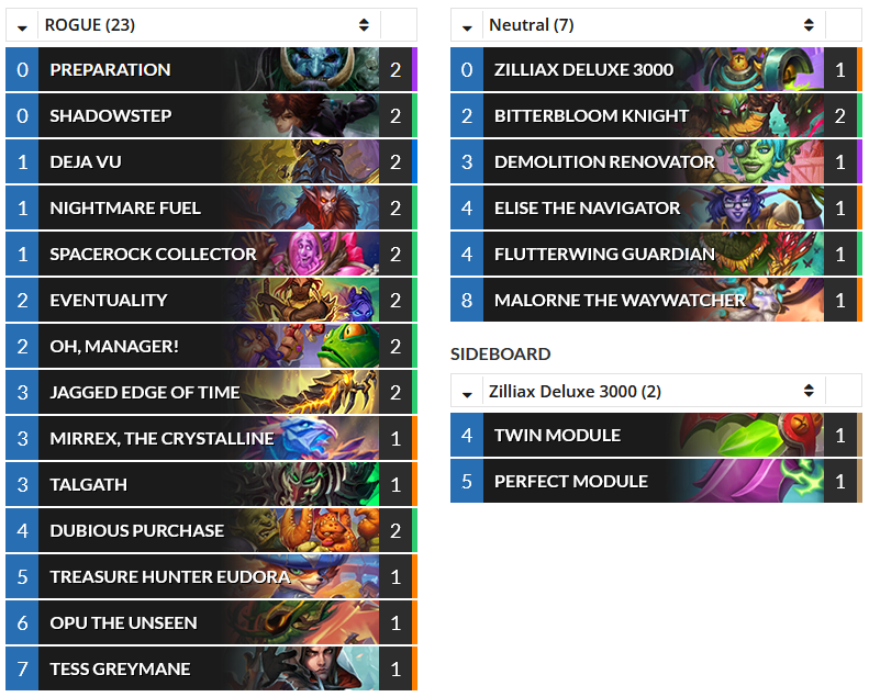 HSTopDecks's tweet photo. (Standard) Unknown's #7 Legend Imbue Rogue. (Deck list from the Firestone internal data) https://t.co/qcBKuvndBV #Hearthstone #HS_ROG https://t.co/LEDRm9StFn