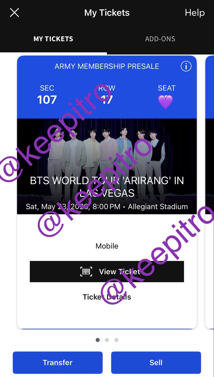 keepitro's tweet image. WTT! Not selling yet 

Have: 2x Vegas D1 (5/23), Sec 107 Row 17

Want: 2x Stanford, any days for equivalent sections 🙏🏽 

I’m keeping the third seat in LV so you would sit with me! 💜
@875tickets