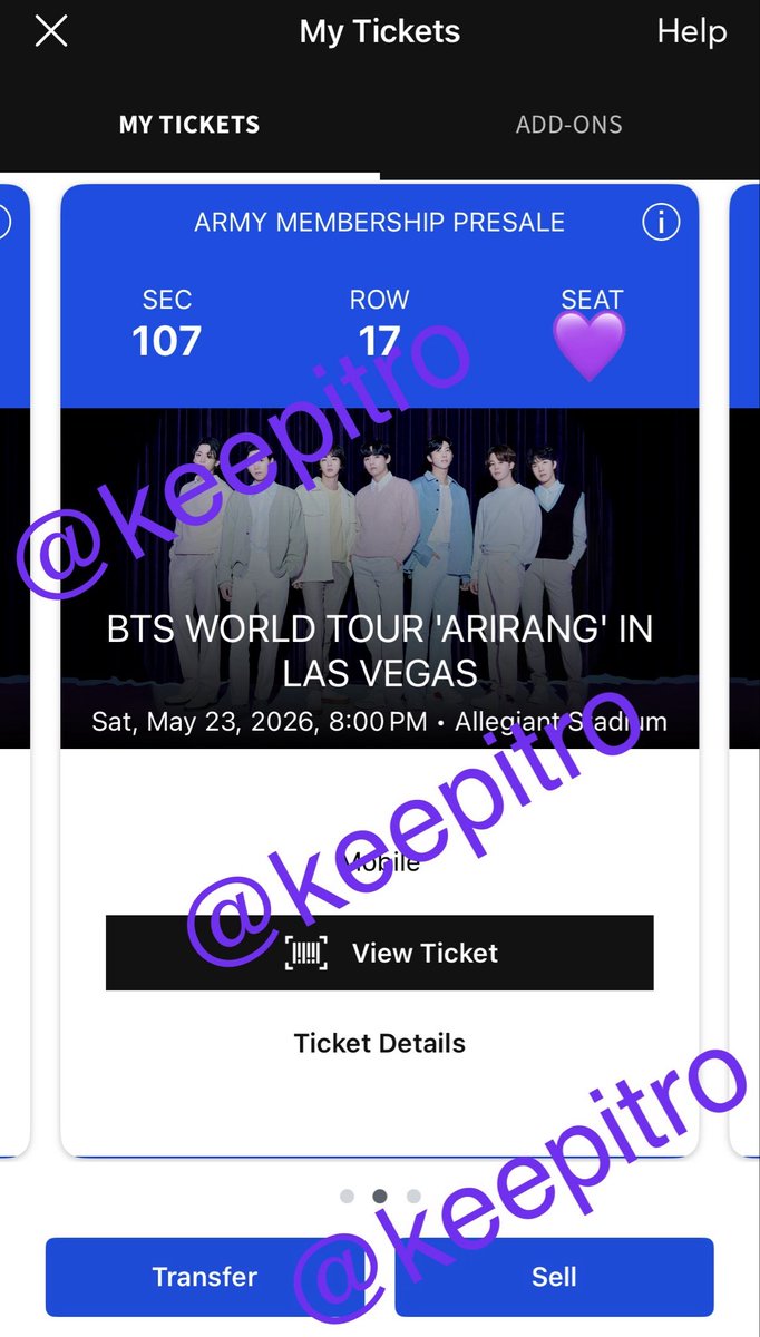 keepitro's tweet image. WTT! Not selling yet 

Have: 2x Vegas D1 (5/23), Sec 107 Row 17

Want: 2x Stanford, any days for equivalent sections 🙏🏽 

I’m keeping the third seat in LV so you would sit with me! 💜
@875tickets