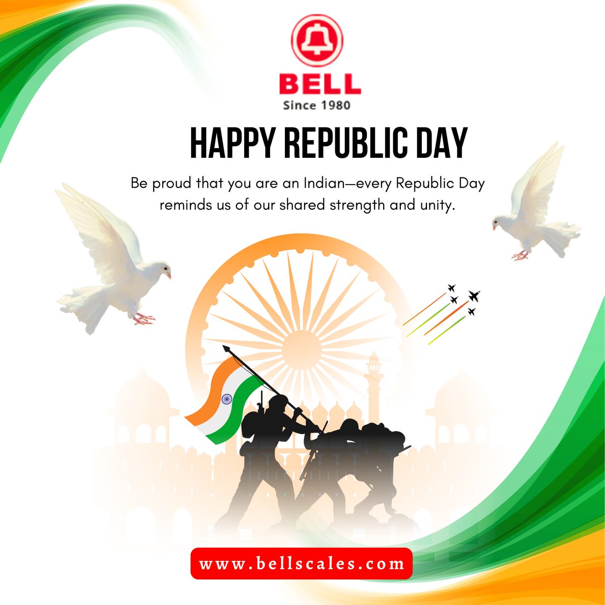 bellscales_'s tweet photo. On Republic Day, we celebrate values that shape a progressive and inclusive India.

Happy Republic Day!

Bell Scales
https://t.co/DTuSci4Kgm
.
#India #BellScales #RepublicDayIndia
#JaiHind #VandeMataram https://t.co/MCB7gLR3HS