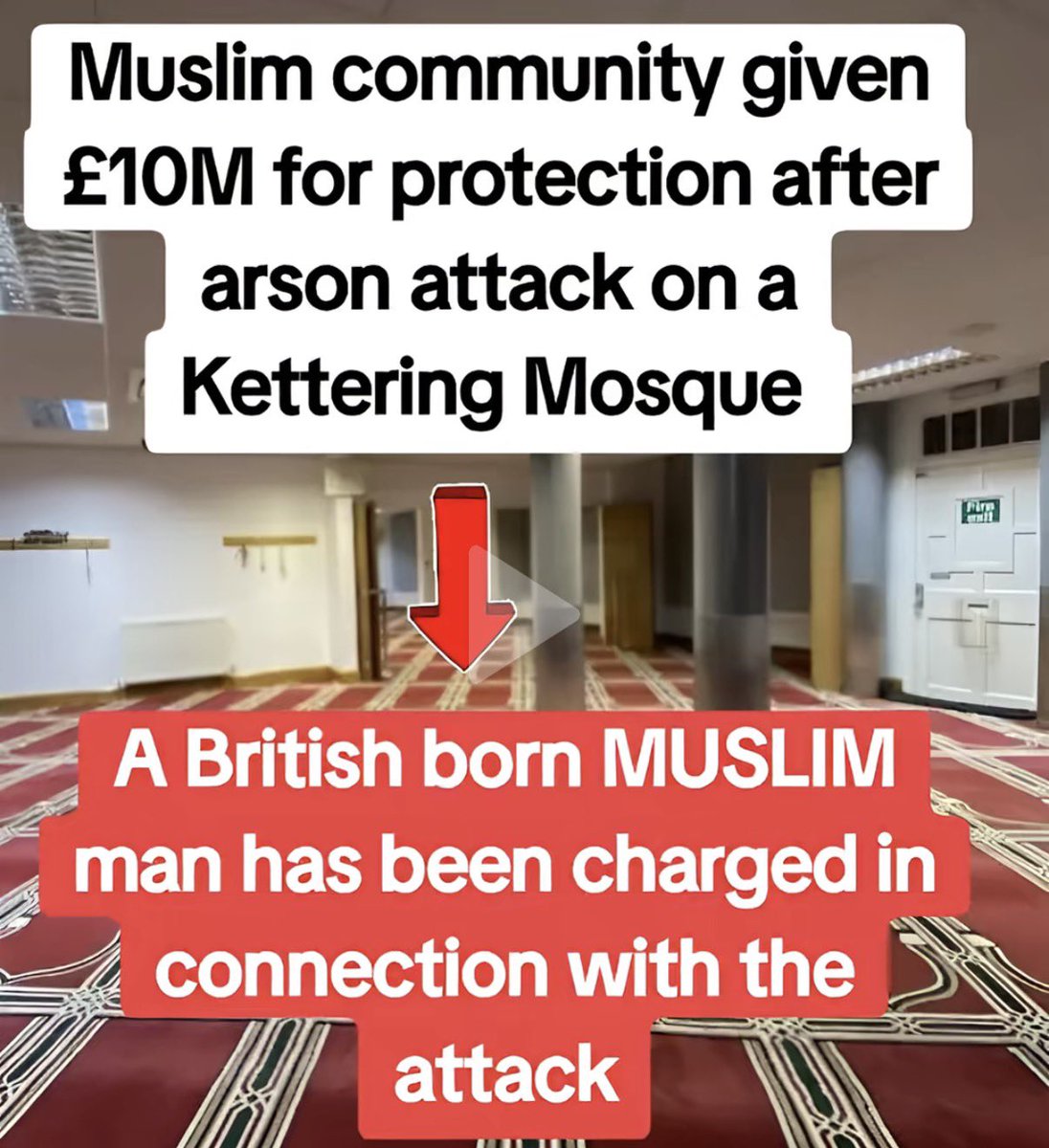 A Northamptonshire Police spokesman said: “Arif Ali Rafiq, a British-born Asian man, of Harlestone Road, 

Northampton, has been charged with attempted arson with intent to endanger life