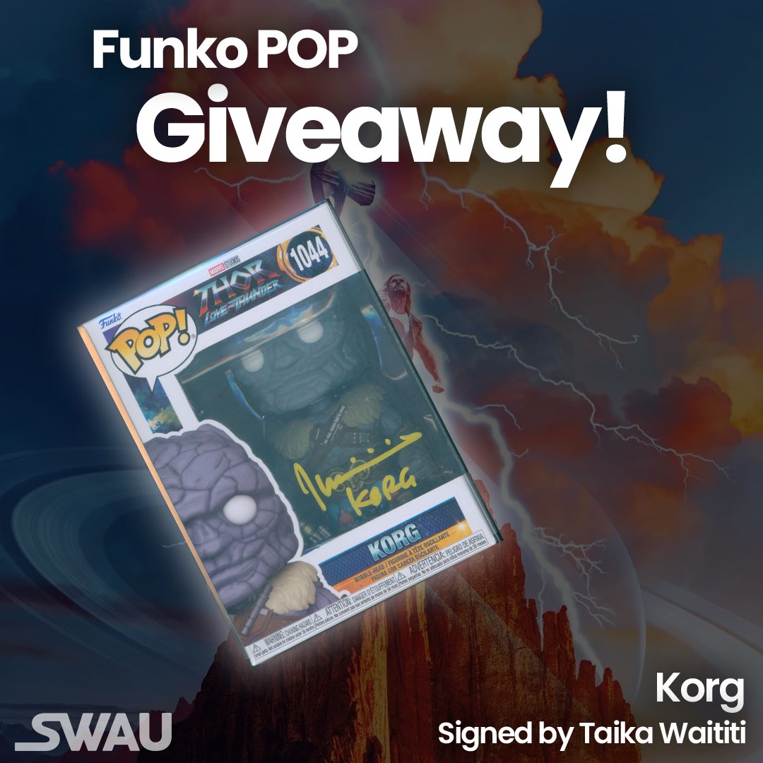 Calling all fans of Thor! ⚡️

Don’t miss out on a chance to win this amazing Korg Funko Pop signed by Taika Waititi, including character name!

Here are the rules ⬇️

To enter:
• Follow <a href="/swau_official/">SWAU</a>
• Like this post
• Repost this post for an extra entry
• Tag one friend per