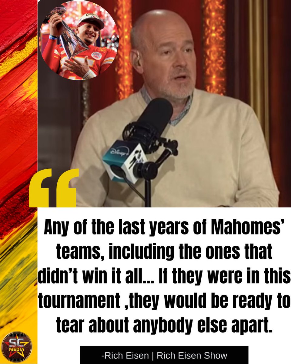StarcadeMediaKC's tweet image. Rich Eisen says any past #Mahomes led #Chiefs team would have ran through the playoffs this season.  

- Rich Eisen Show