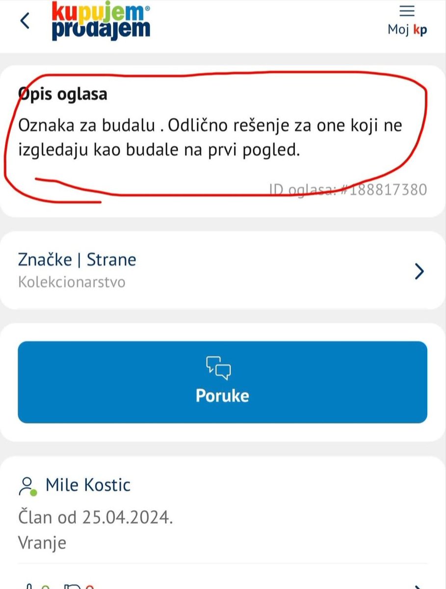 carski4507's tweet photo. Opis oglasa, TOP! 🤣🤣🤣🤣
Pic*lići, svima je jasno šta ste...
Oglas stoji već neko vreme, @studentblokade izgleda da je postalo kul biti ĆACI, a biti blokader je sramota!
To je i logično, jer SRBI nikada nisi bili us**še i nac*sti... https://t.co/8N0qShV2Mz