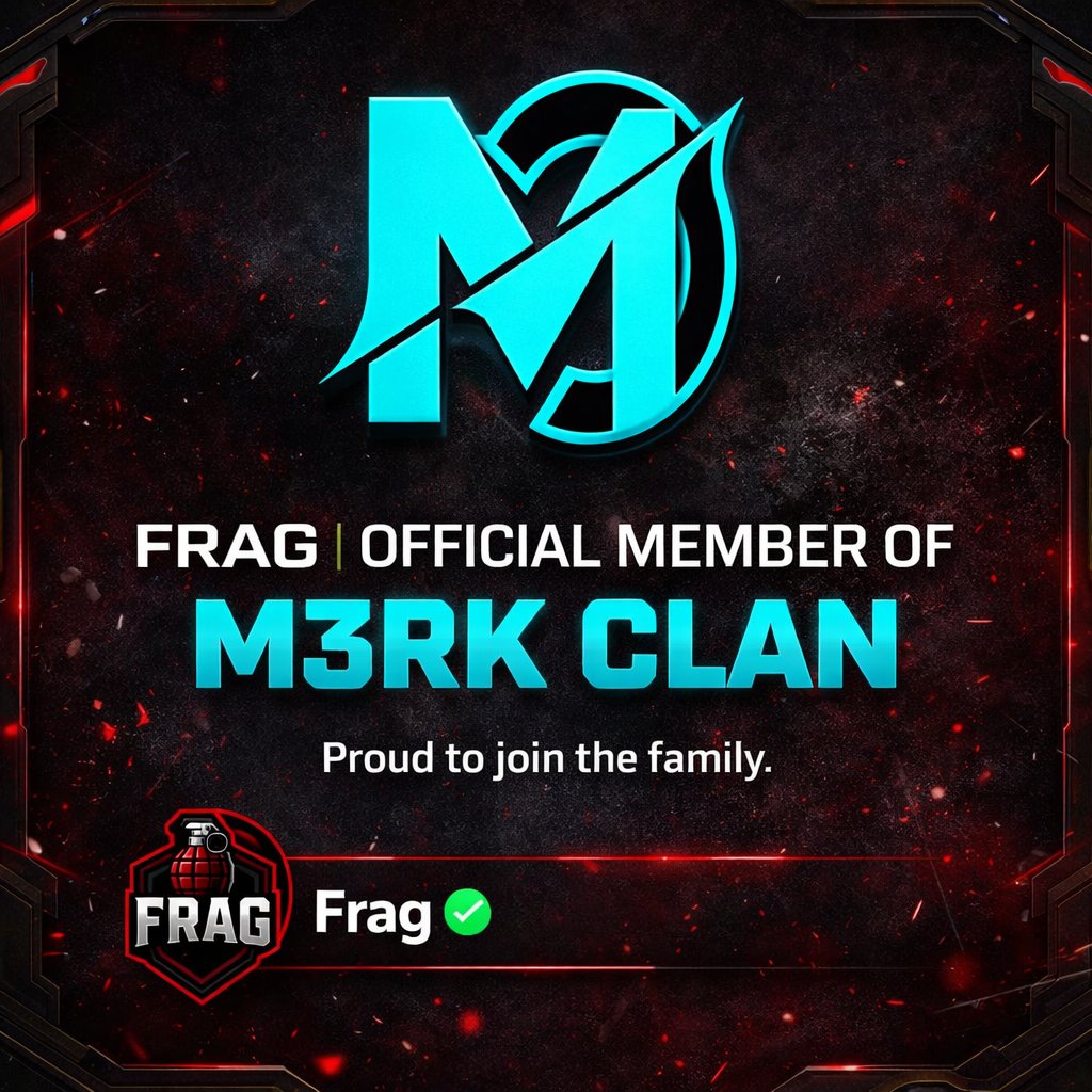 I have officially joined M3RK Clan as a full member.

Proud to rep the brand and run with another squad that actually stands for something.

New chapter. Bigger moves. Same grind.

Let's Go!!! 💙💣 🔥

#M3RK #TwitchStreamer