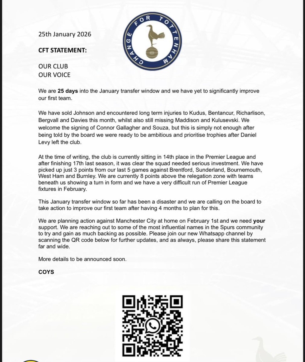 #ENIC OUT

SPREAD THIS ACROSS ALL SPURS TWT!