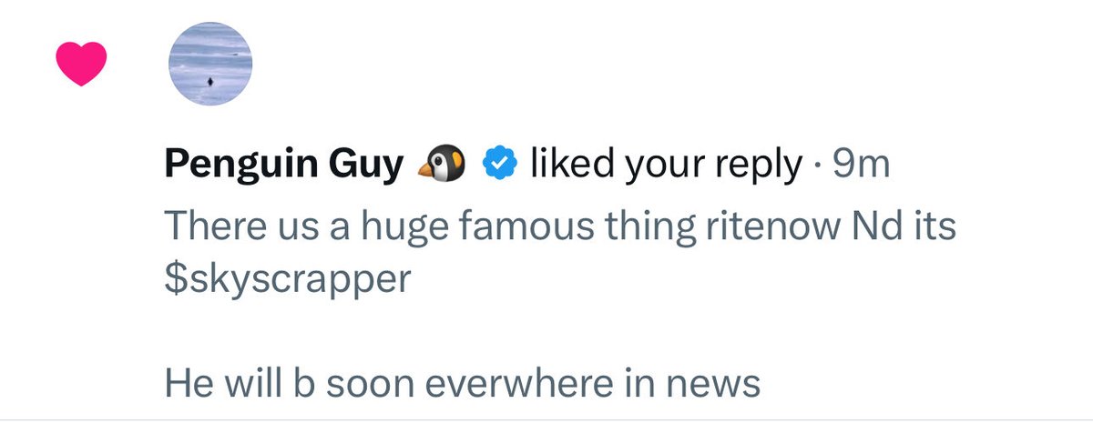 Penguin guy liked my tweet 

What if ctoed this gem $skyscapper 

FTfaMwgskDxezC89rTqEEG8kgcAky4ejV2JciZhdpump