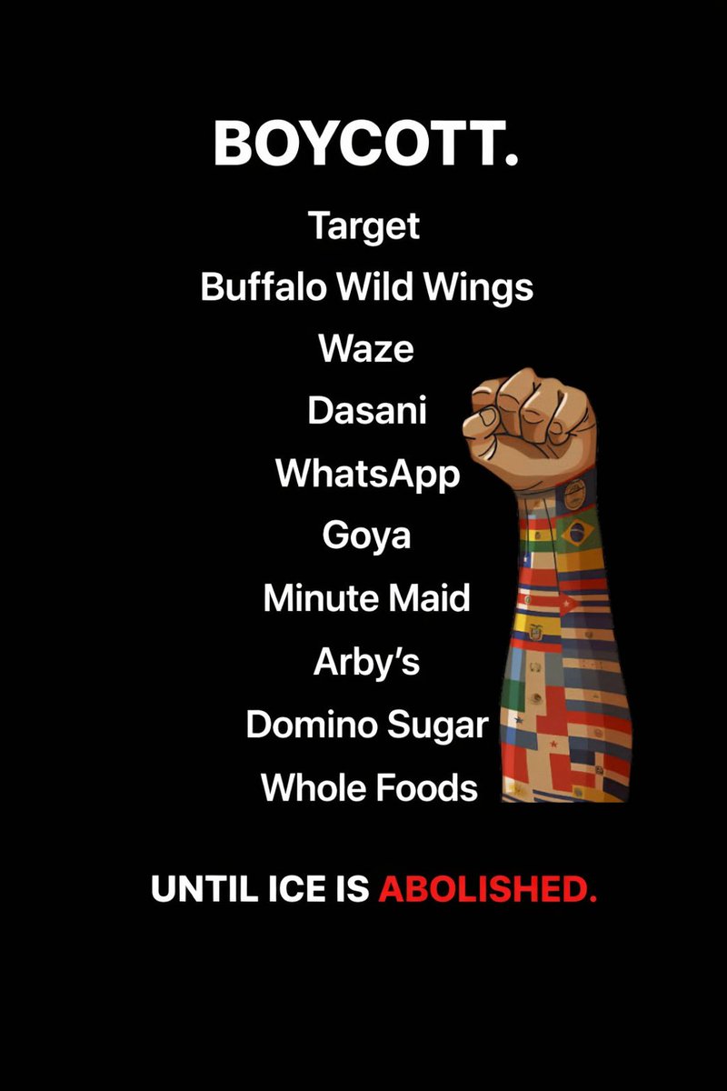 These companies are backing Donald Trump and the systems that enable murder, cruelty, deportation, and fear.

I’m done giving them my money.

I’m out until ICE is abolished.

Economic pressure works. Solidarity works. Silence doesn’t.

#Boycott #AbolishICE #NoFascism