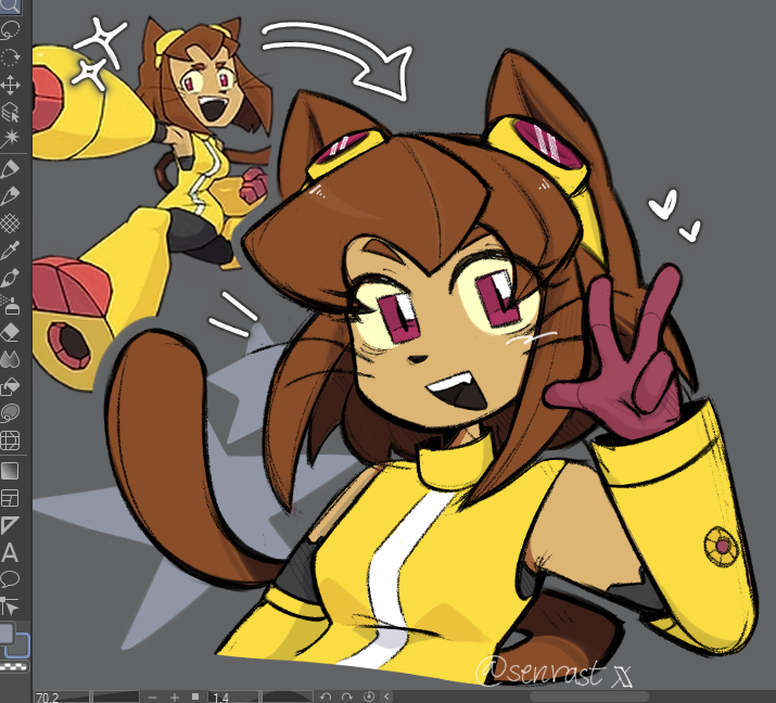 senrast's tweet image. SHE SEEMS SO FRICKIN' COOL ALREADY
// #gameoverse #kit #glitchproductions