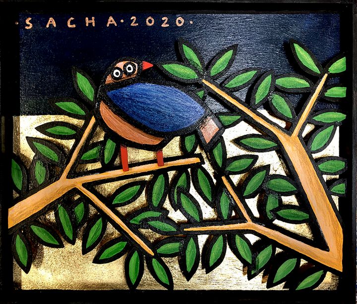 Art of the Day! "Oiseau bleu". Buy at: ArtPal.com/sacha-schwarz?…