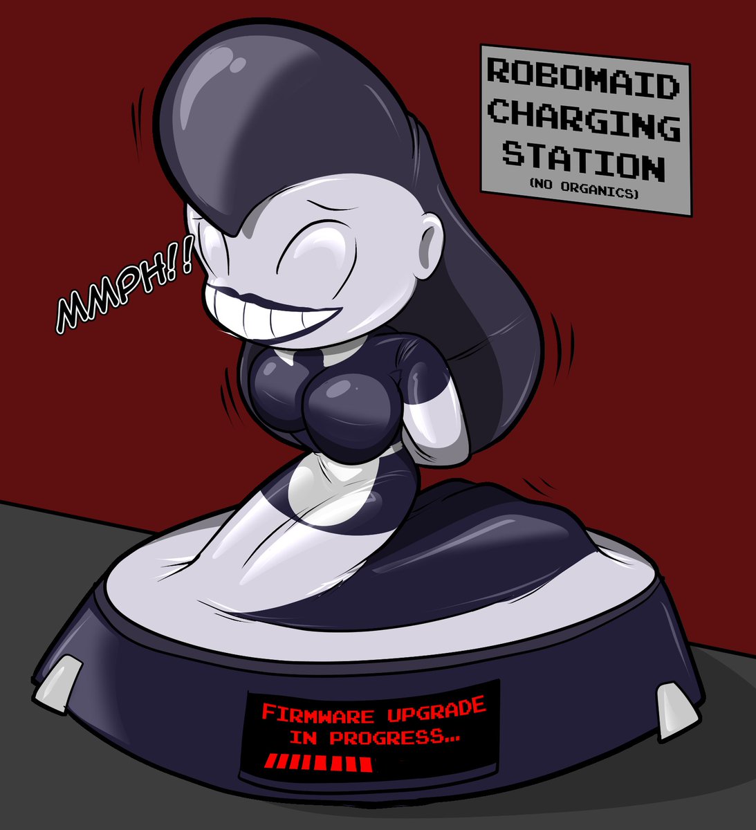 "Free Robomaid Charging"
Mallory learns that the Robomaid Charging Pads have some extra features.

Art by ChaosCroc.