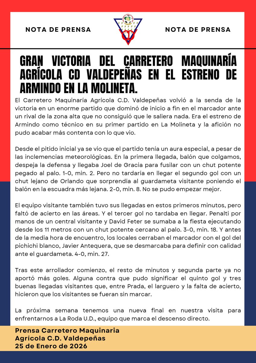 Carretero Maquinaria Agrícola C.D. Valdepeñas tweet media