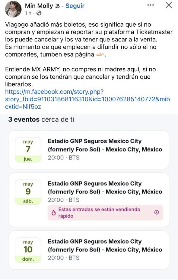 BTSARMY_MXCO's tweet photo. 📌Por eso es muy importante no comparar a revendedores 

#BTS_WORLDTOUR_MEXICOCITY 
#NoALosRevendedores #NoALaReventaBTSMEXICO #NoALaReventa #ArmyContraLaReventa https://t.co/hWN55VvS3U