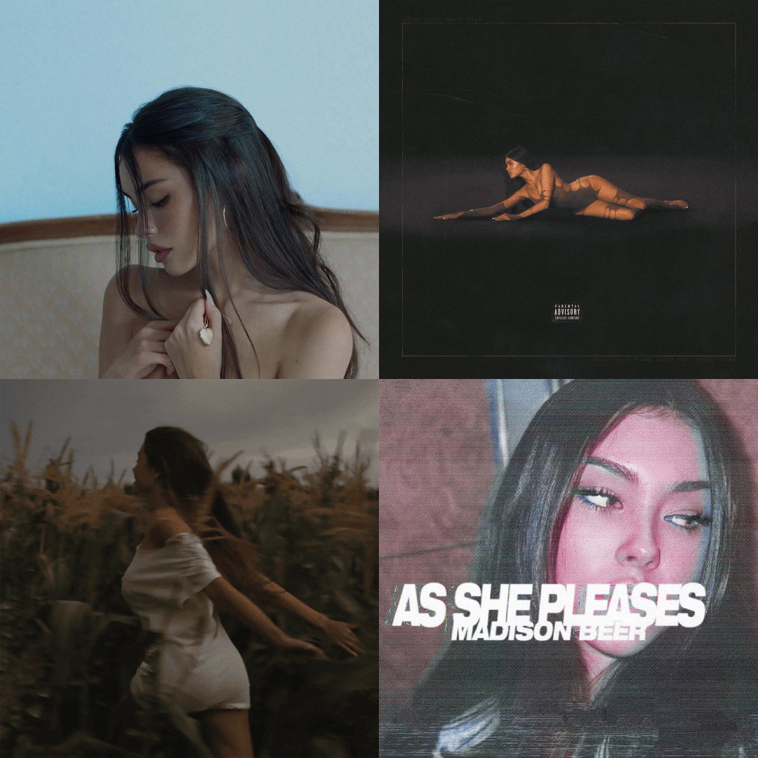 chartdata's tweet image. Madison Beer's history on the Billboard 200:

#10 locket
#65 Life Support
#86 Silence Between Songs
#93 As She Pleases (EP)