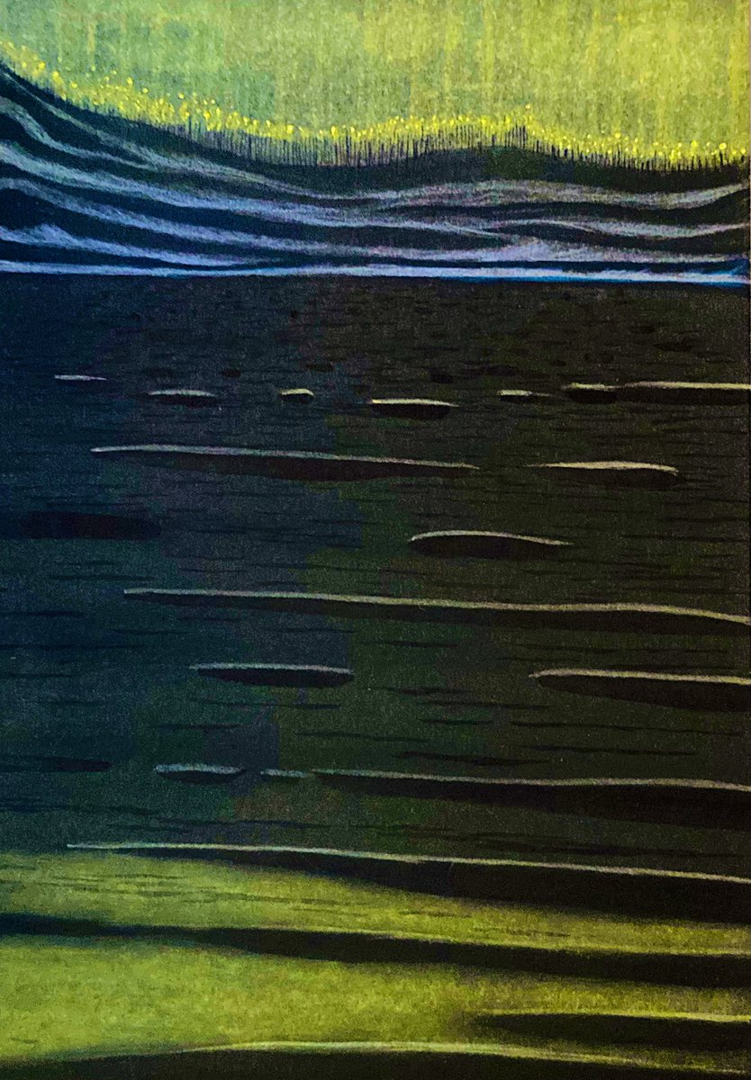 ぷうあ絵画2点　　　　光の先へ 対岸の光』 〜The light on the other side〜 #風景画 #絵画 #art