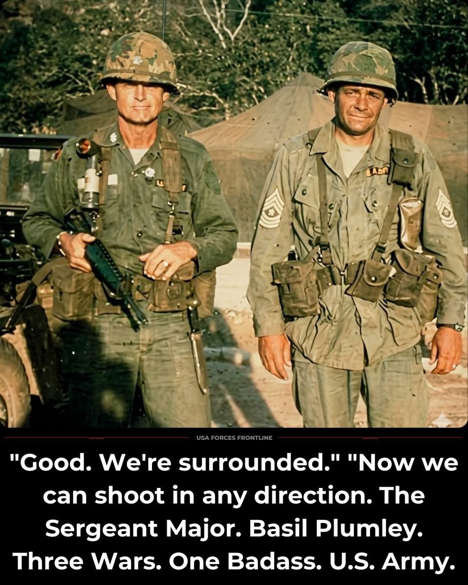 Some history about a U.S.Army badass👇🏼🇺🇸🪖Enjoy
In November 1965, the U.S. Army fought its first major battle against the North Vietnamese Army in the Ia Drang Valley. Leading the battalion was Lt. Col. Hal Moore. But the man who kept them alive was his Sergeant