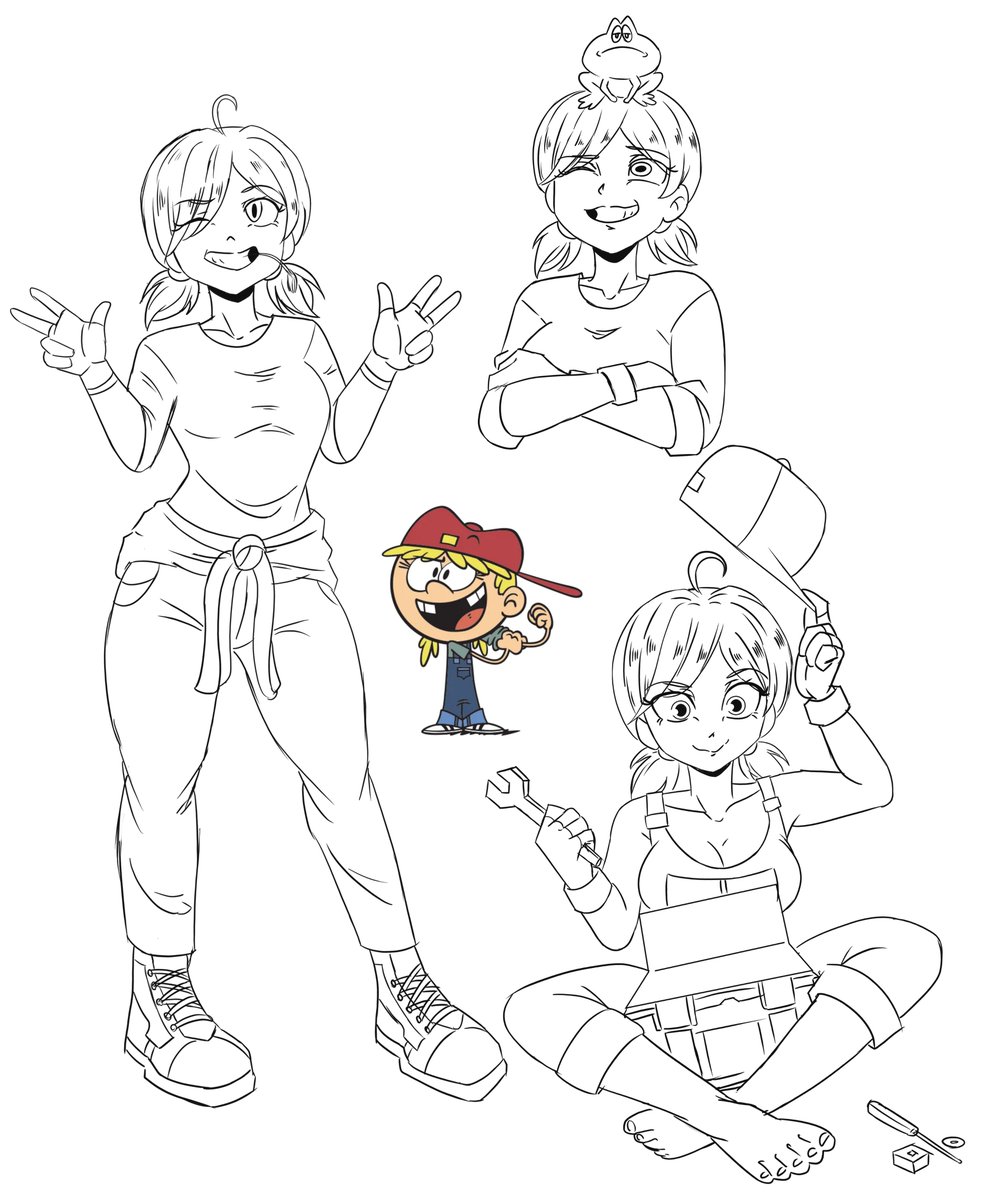 Avance del lineart de Lana Loud, mañana o pasado mañana estaré publicando la versión con color. 
¿Qué opinan del diseño? 

#TheLoudHousefanart #lanaloud