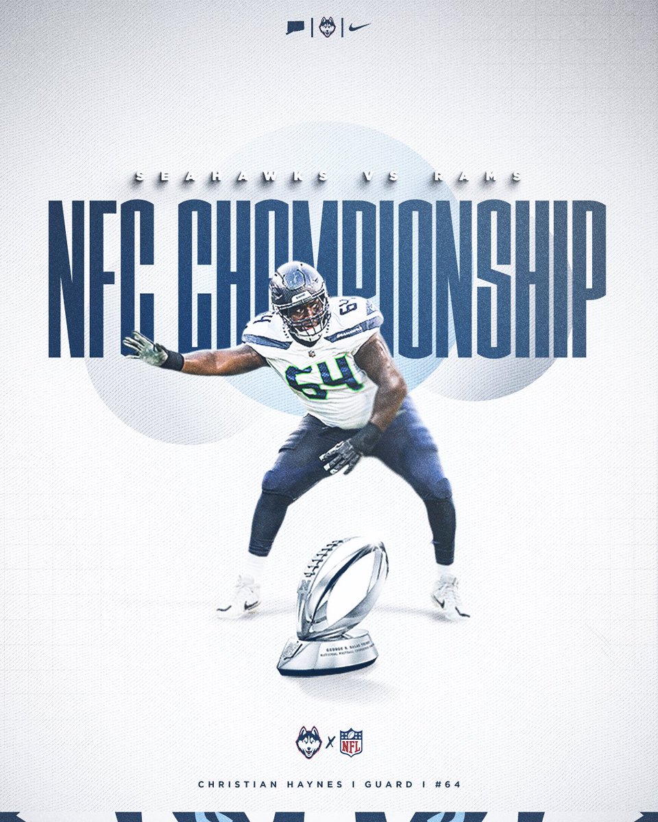 From Storrs to the NFC Championship.
Go dominate, <a href="/C_Haynes70/">Christian Haynes</a>!
