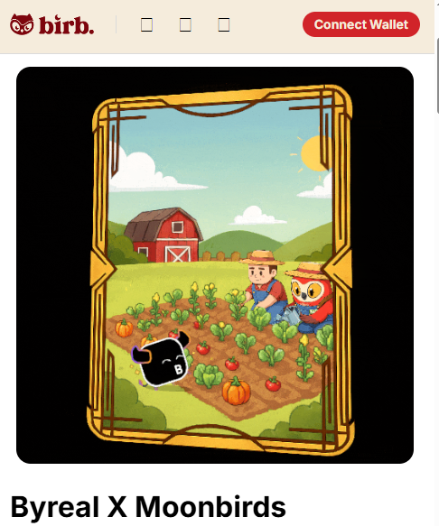 🚀Byreal × Moonbirds snapshot already taken (Jan 12).
Swappers, LPs, bbSOL holders + Moonbirds ecosystem NFTs are eligible.

Claim window closes today
👉 minting.moonsbirds.com/landingpage/

#moonbirdsNFT