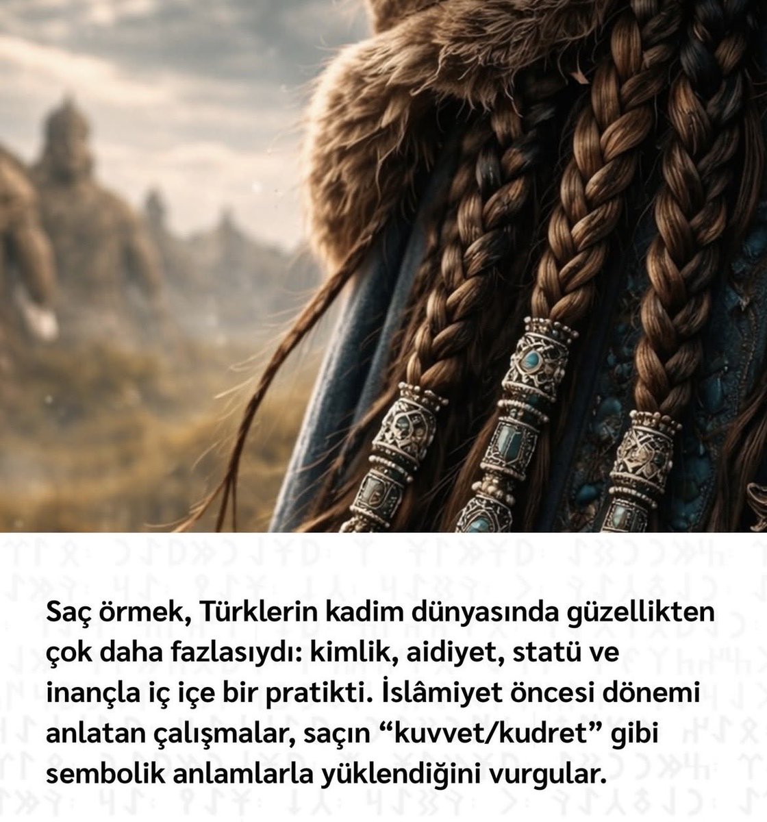 Saç örmek Türklerde kadim bir gelenektir; 
❤️🇹🇷❤️