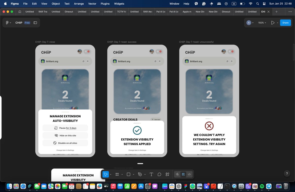 Andy91008056's tweet photo. Day 7 of 30 #BuildInPublic #CHiiP
Quite a productive day (as it should be, it's the weekend), I should say.
Toasts, settings, home, and more are what I designed today (see below)
Worked on the autonomous deal review
Added 5+ deals
And more
Want to help? tally. so/r/Eklj2r https://t.co/vXxpAx9pVS