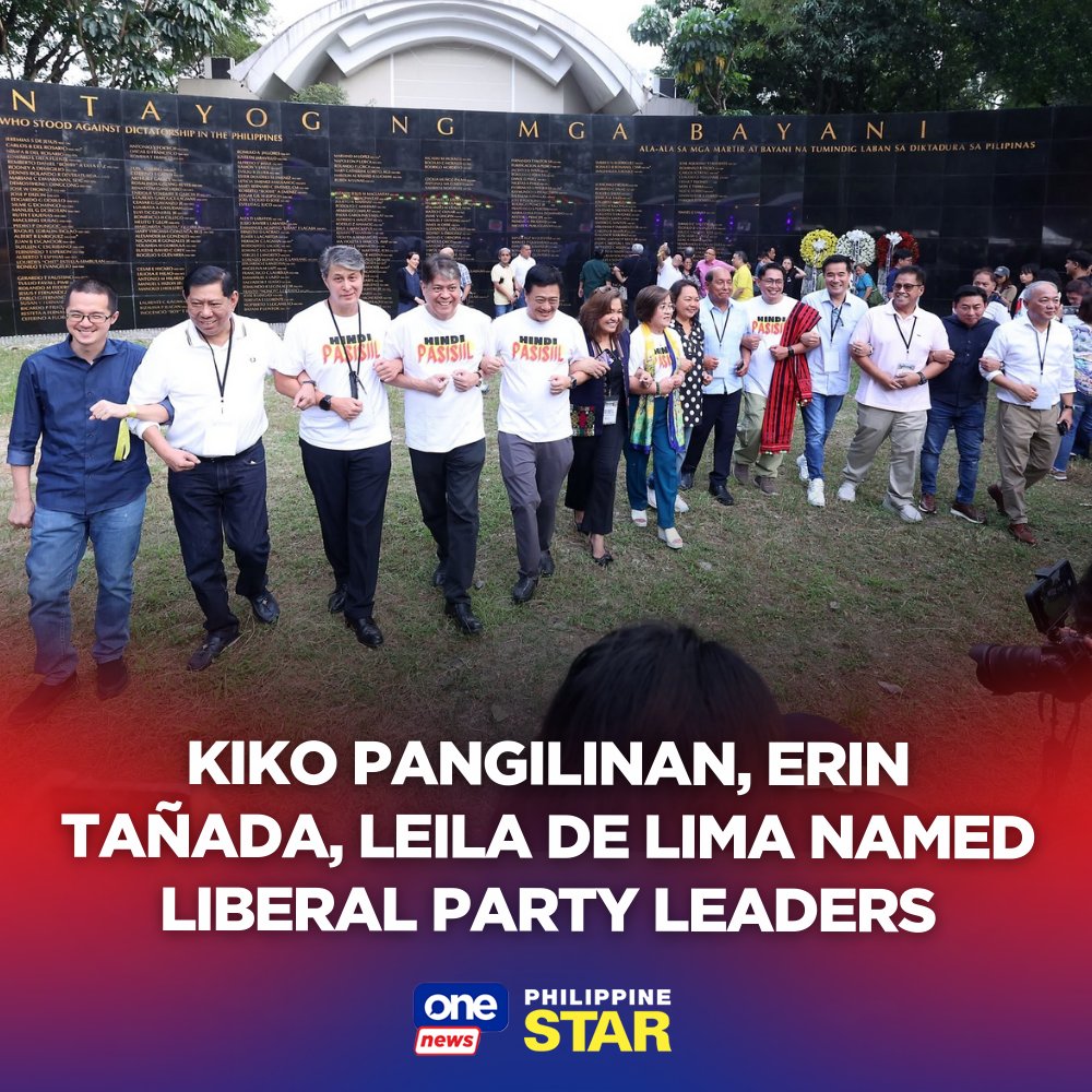The Liberal Party has elected Mamamayang Liberal partylist Rep. Leila de Lima as its chairperson and lawyer Lorenzo “Erin” Tañada III as president, as the country’s second-oldest political party signaled an early start to preparations for the 2028 elections.
