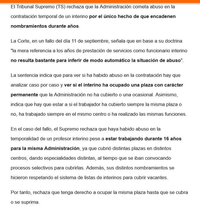 <a href="/gerardo_perez_s/">Gerardo PérezSánchez</a> Se han puesto de acuerdo y el problema para otorgar la fijeza sigue siendo el mismo... La mera superación de un proceso para la suscripción de un trabajo temporal NO IMPLICA DERECHO A FIJEZA.

En el orden social, también, se continúa negando la fijeza en la mayoría de los casos.