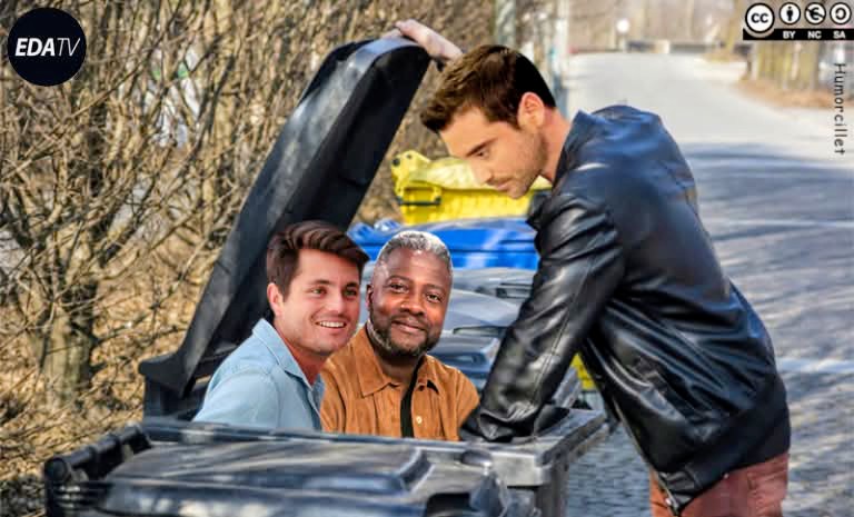 Los pseudoperiodistas de EDATV buscando noticias.