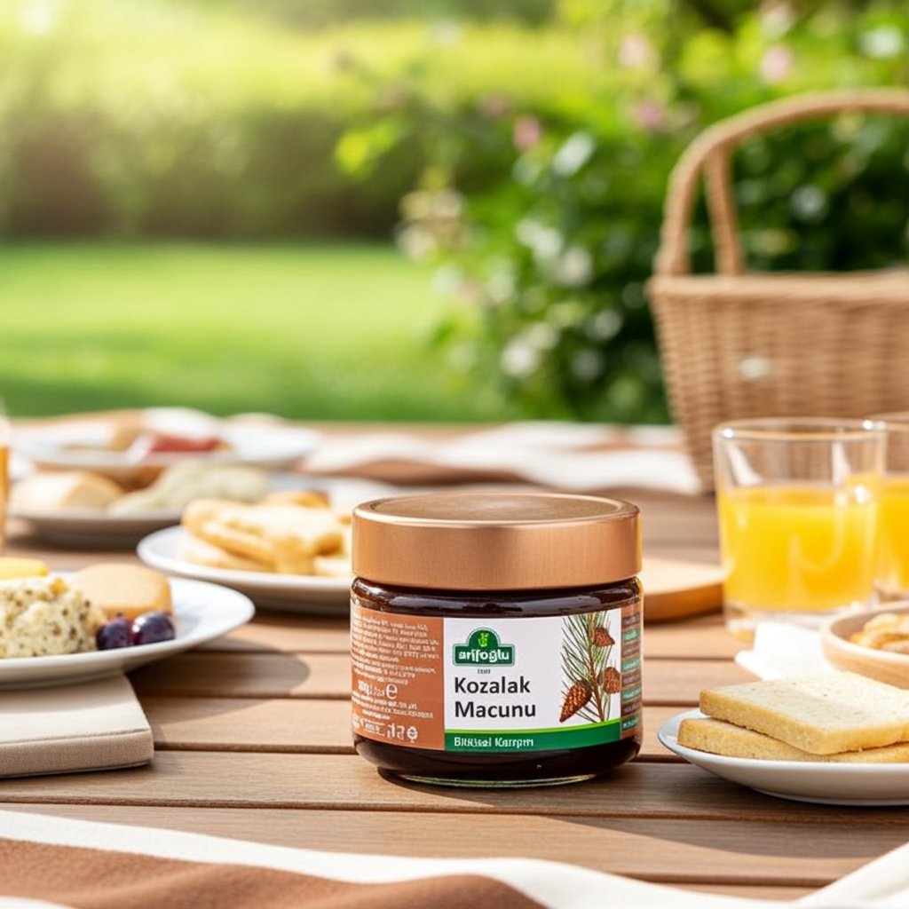 arifoglu1944's tweet photo. Arifoğlu'nun Kozalak Macunu 300g paketi, ekstrelerle özenle üretilmiş doğal bir lezzet bombası! 🌲🍯 Servi kozalağı suyu %25, hurma suyu %25, andız (ardıç) özü %25, zencefil ekstresi %5, hatmi çiçek ekstresi %5, yarpuz yaprağı ekstresi %5, meyan kökü ekstresi %5 ve daha birçok bitki özüyle zenginleştirilmiş bu macun, yoğun kıvamlı ve aromatik bir karışım sunuyor. Çam kozalağı bazlı geleneksel tarifin modern, ekstrakt destekli hali – tatlı ihtiyacını giderirken nefesinizi ferahlatacak eşsiz bir dokunuş!  😍 #KozalakMacunu #Arifoğlu #DoğalMacun #ÇamKozalağı #EkstreliKarışım