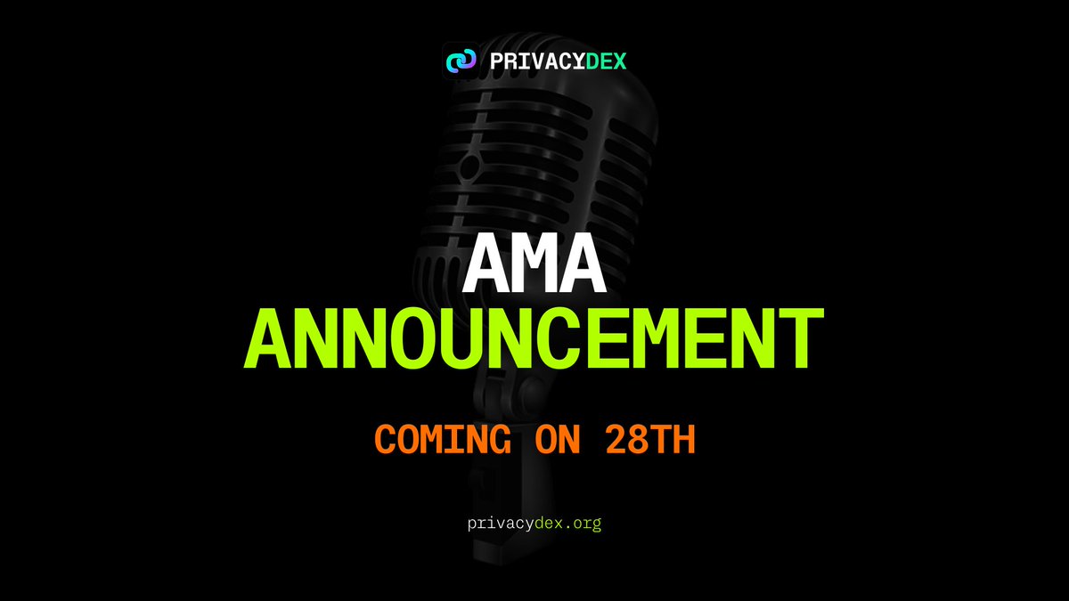 PrivacyDex's tweet image. AMA Announcement 🔥

PrivacyDex will be hosting an AMA this Wednesday 🔥 

We will let everyone know about privacy 🚀

Privacy by default.
$PRIVAVCY is your right.