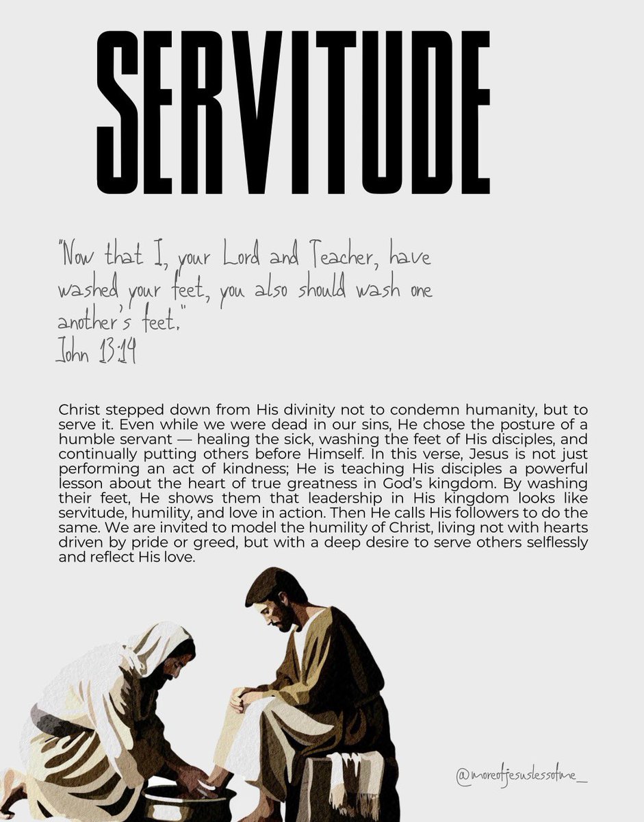 Lessofme73's tweet photo. Lord, give me a heart that serves the way You did — without pride, without recognition, just love. Let my life reflect Your humility.

#jesuslovesyou #servant #humility #likejesus #love #pride https://t.co/DZnHilh9o2