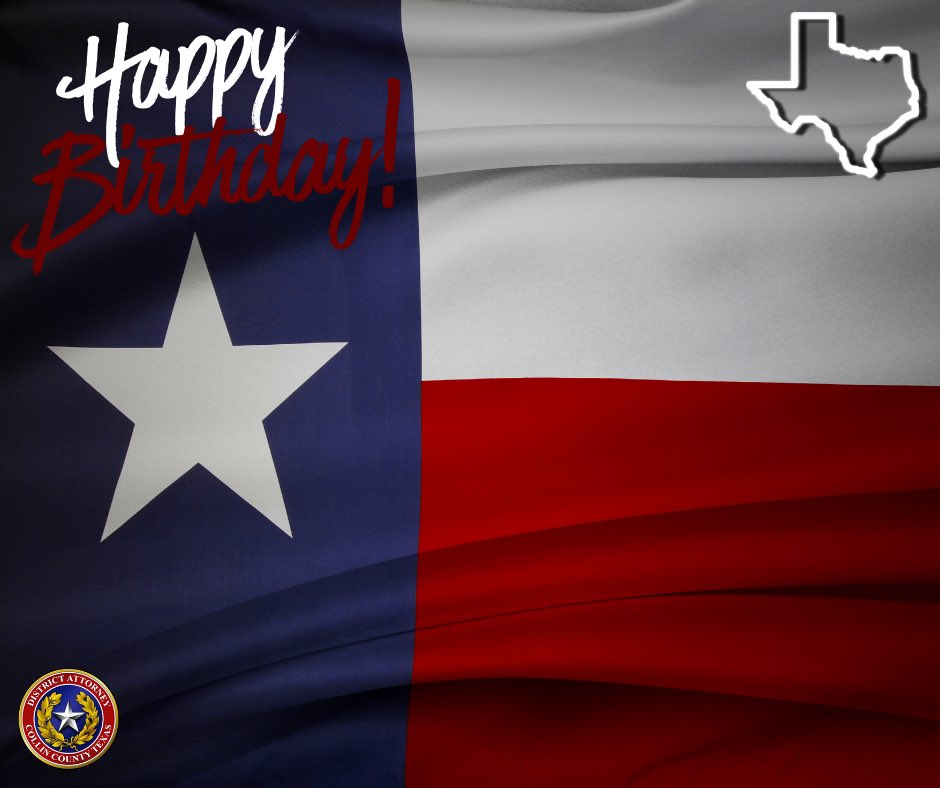 collincountyda's tweet photo. HAPPY BIRTHDAY to the Texas Flag on its 187th birthday!
On January 25, 1839, the Lone Star flag was officially adopted as the flag of the Republic of Texas. Today, it stands as a symbol of our state’s history, independence, and pride.
#HappyBirthday #TexasFlag #PursuingJustice #ProtectingOurCommunity #CollinCountyDA #CollinCounty