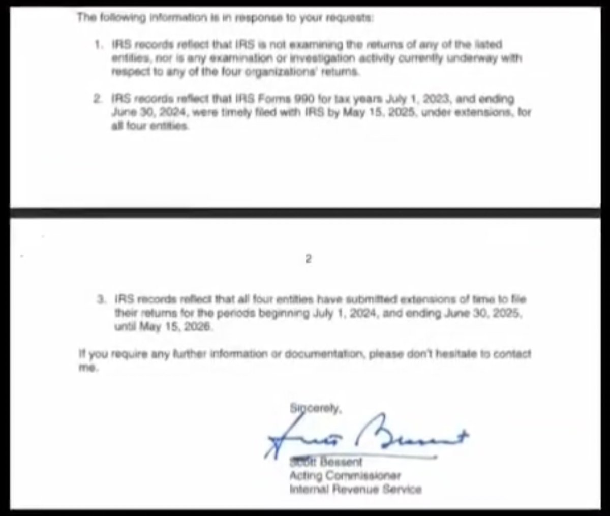 staciburk's tweet image. I am more shocked and surprised that anyone could write to the Department of Treasury about their taxes and get a response the very next day from the top brass. 

Has the Treasury ever responded that quickly, even if the letter was from POTUS himself, any other time in history?