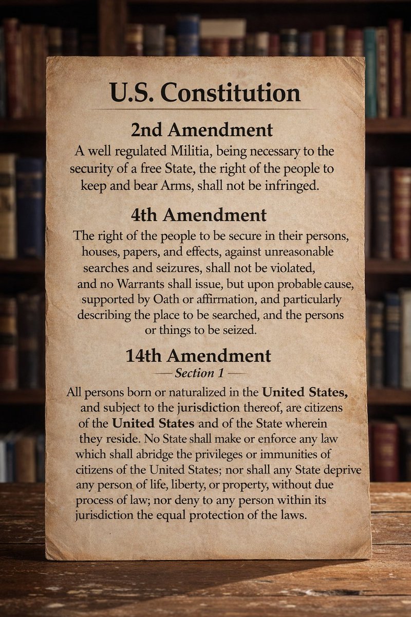 Marcology1776's tweet image. This is what they want to take away.
They’ll create or exploit any event to justify it.
👉Any crisis. 
👉Any narrative.
Never let them remove these three. Never. 
THAT WAS MURDER.

#USConstitution #2ndAmendment #4thAmendment #14thAmendment