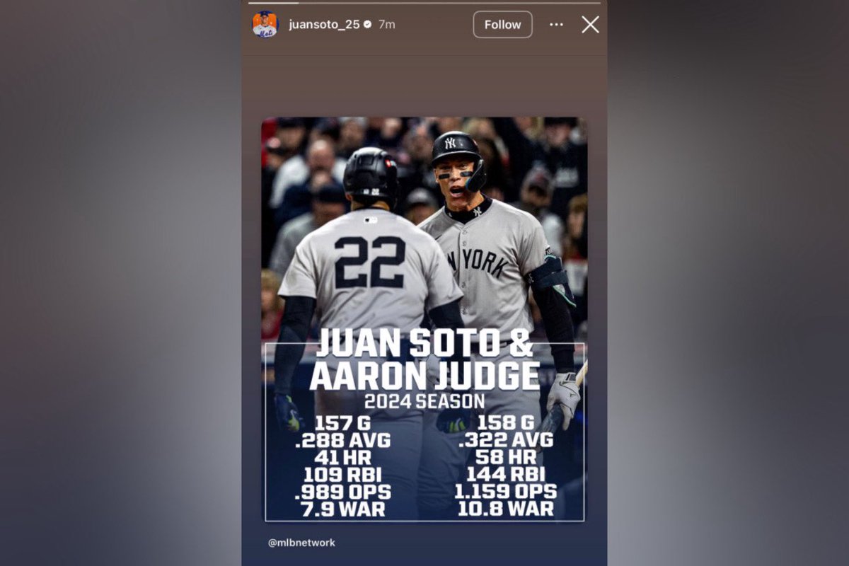 Juan Soto’s latest Instagram story is likely to make you nauseous… 🫠 

(<a href="/JuanSoto25_/">Juan José Soto Pacheco</a>)